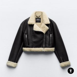 Brand New with Tags Zara double faced leather jacket